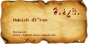 Habich Áron névjegykártya